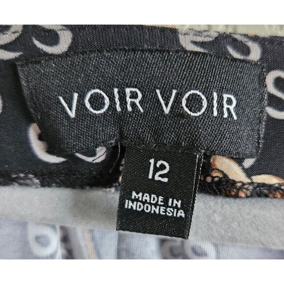 VOIR VOIR Woman Size 12 Bit & Bridle Number Print Dress Tie Belt  Knee Length - Picture 5 of 7